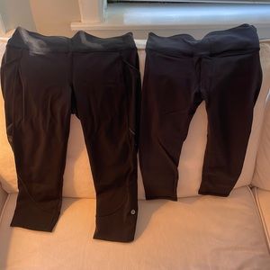 Lululemon cropped leggings Size 6 Color Black